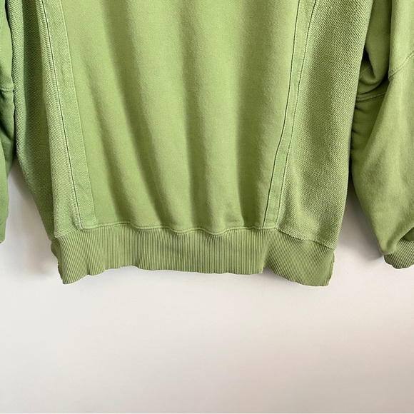Aerie Keep it Light Crochet Crew Sweatshirt Oversized Green Size XXS Cozy - Picture 6 of 14